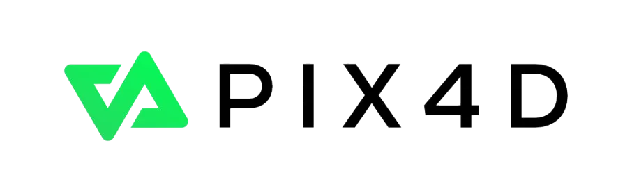 PIX4D logo with green geometric mark and black text on a white background