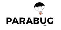 PARABUG logo with a black parachute icon above bold black text on a white background
