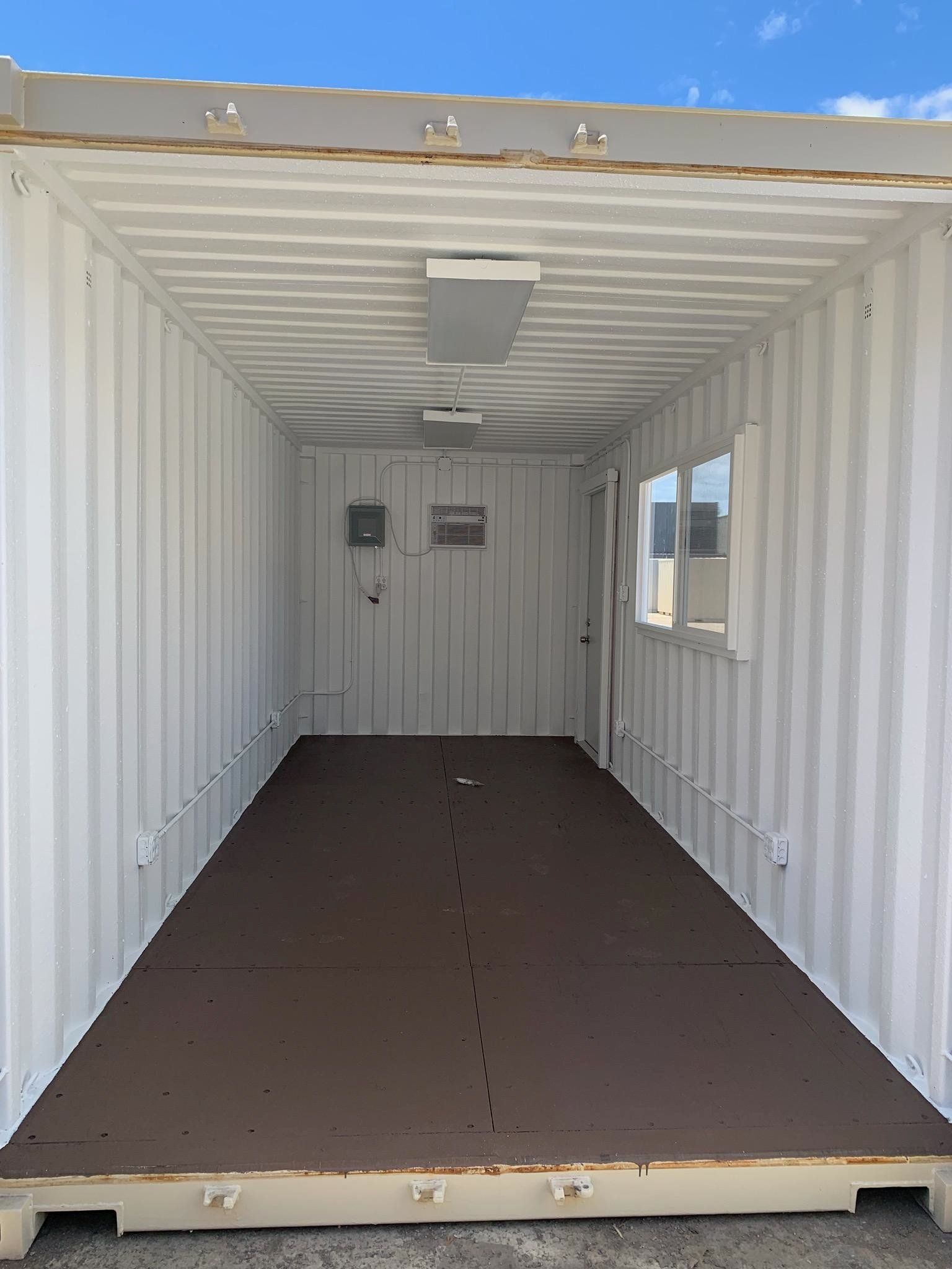 Contractor Office Interior with lighting, floor and window