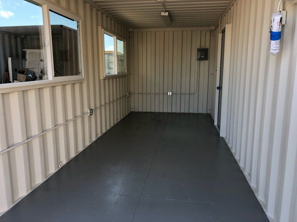 Contractor Office Interior with windows and door