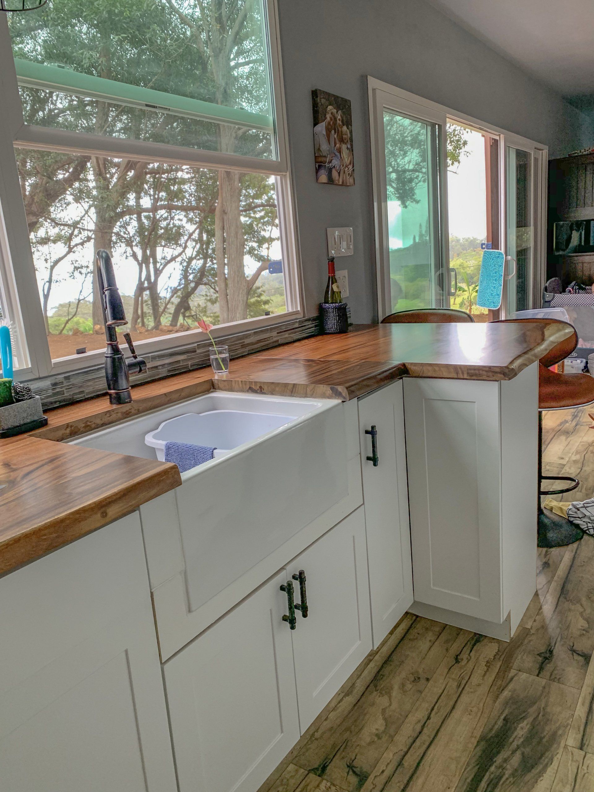 Custom Shipping Container Interior with kitchen sink