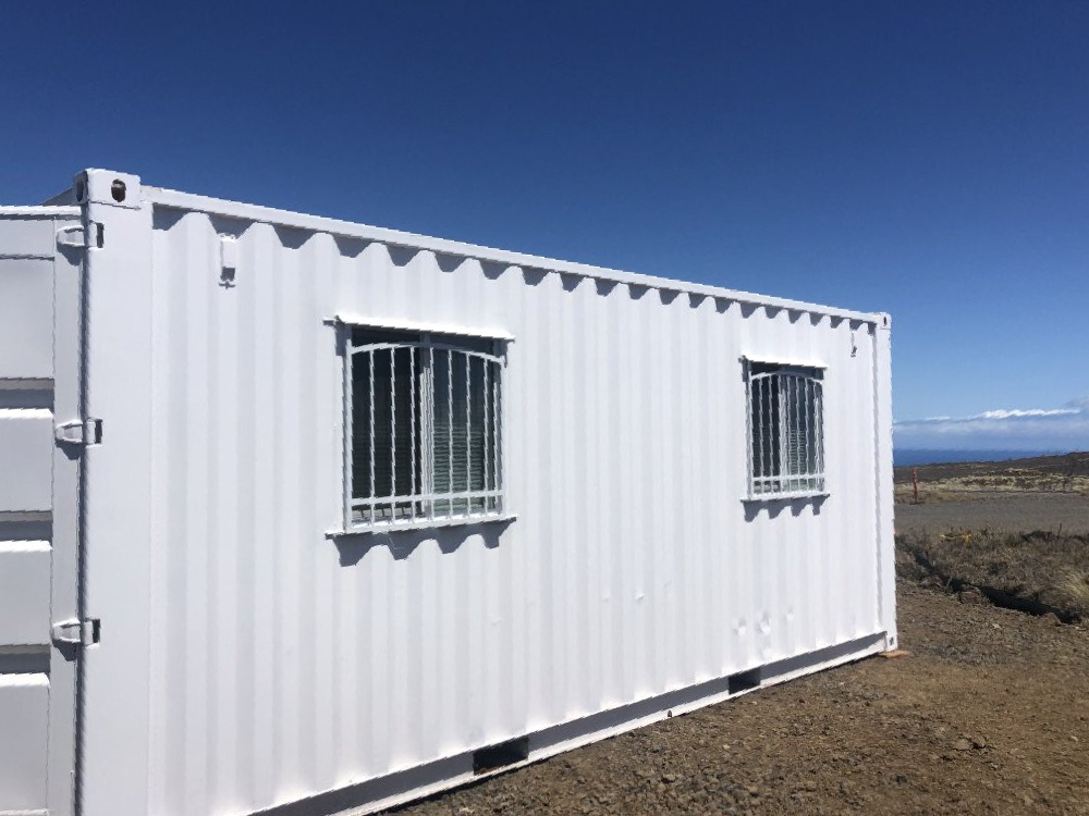 20 ft. Mobile Office trailer with two windows and white exterior