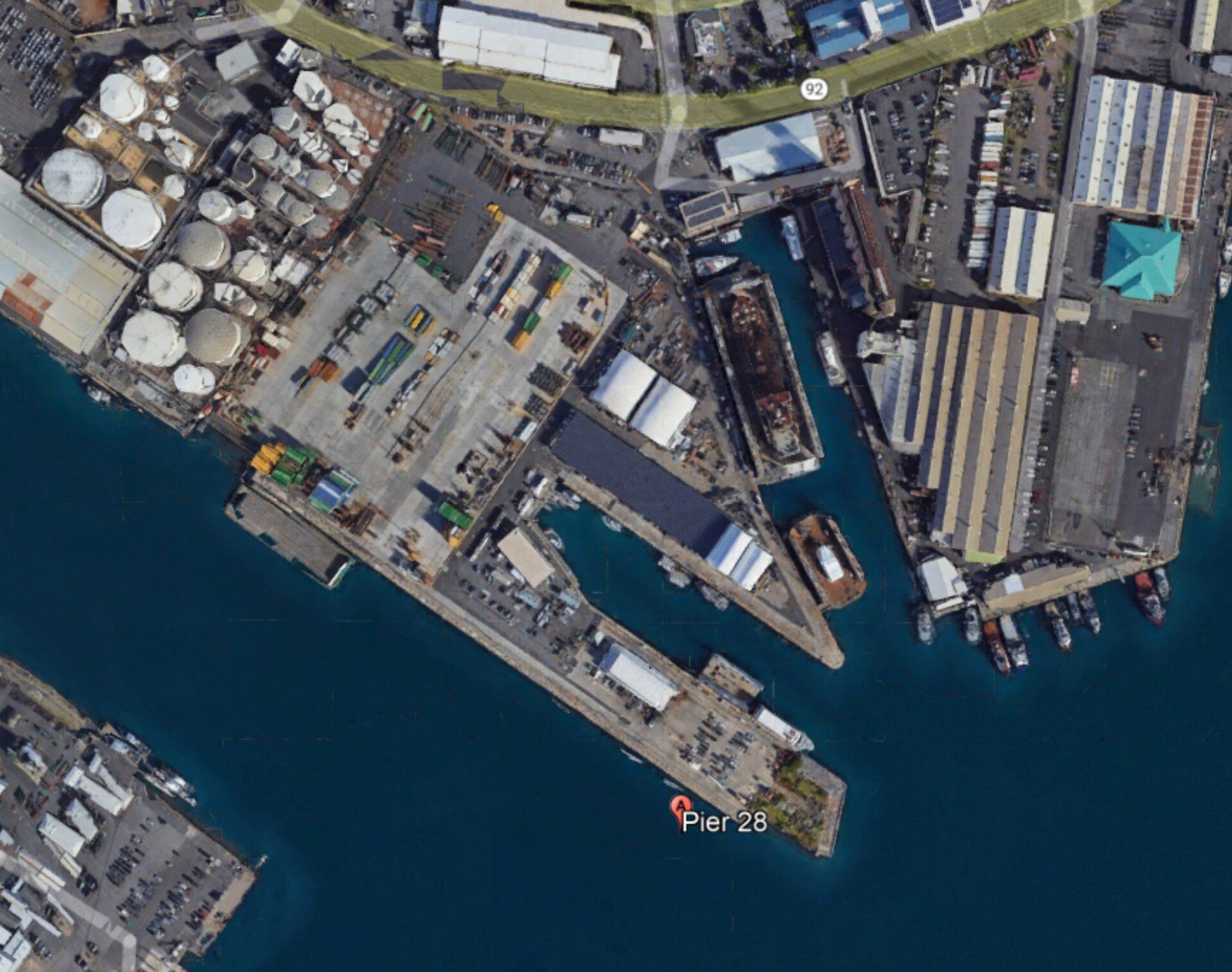 5-Container Wide Office for Sause Bros site location from above