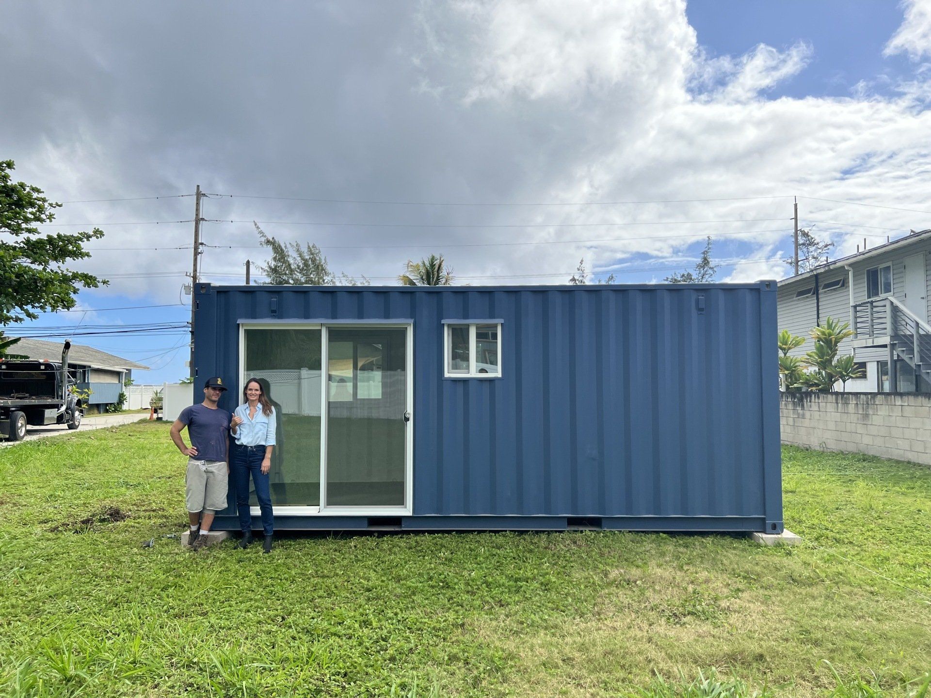 20 ft Custom Shipping Container Space with sliding doors