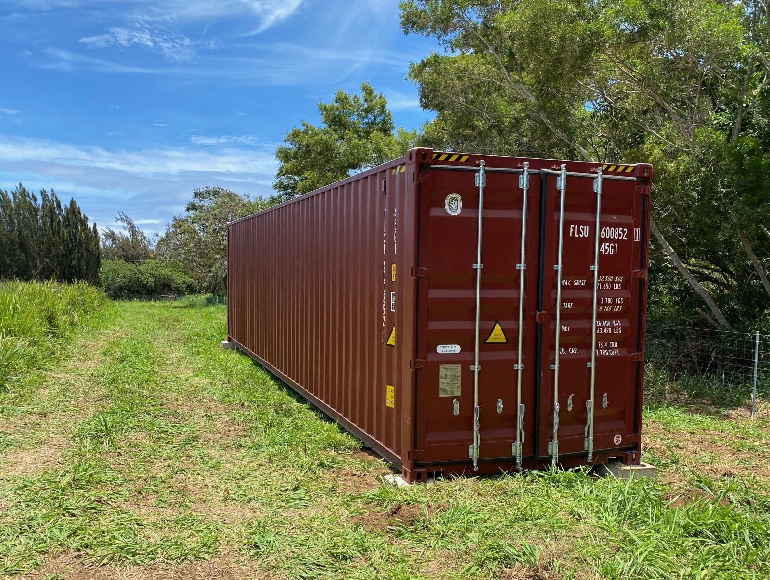 New (One Trip) 40' High Cube Shipping Container exterior and doors