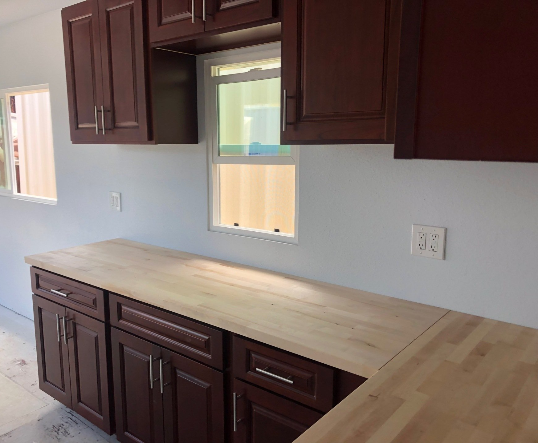 Custom Shipping Container Interior with kitchen cabinets