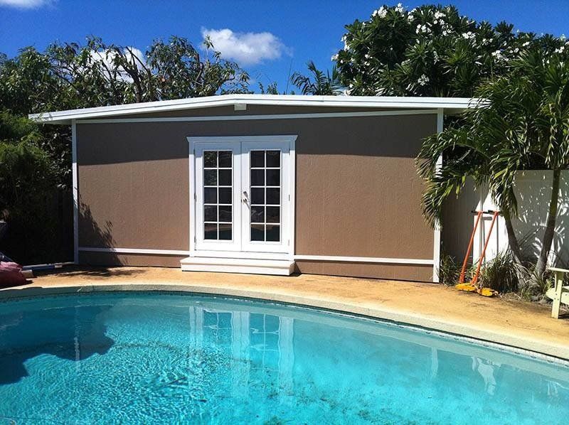 Studio Shed with double door and custom roofing