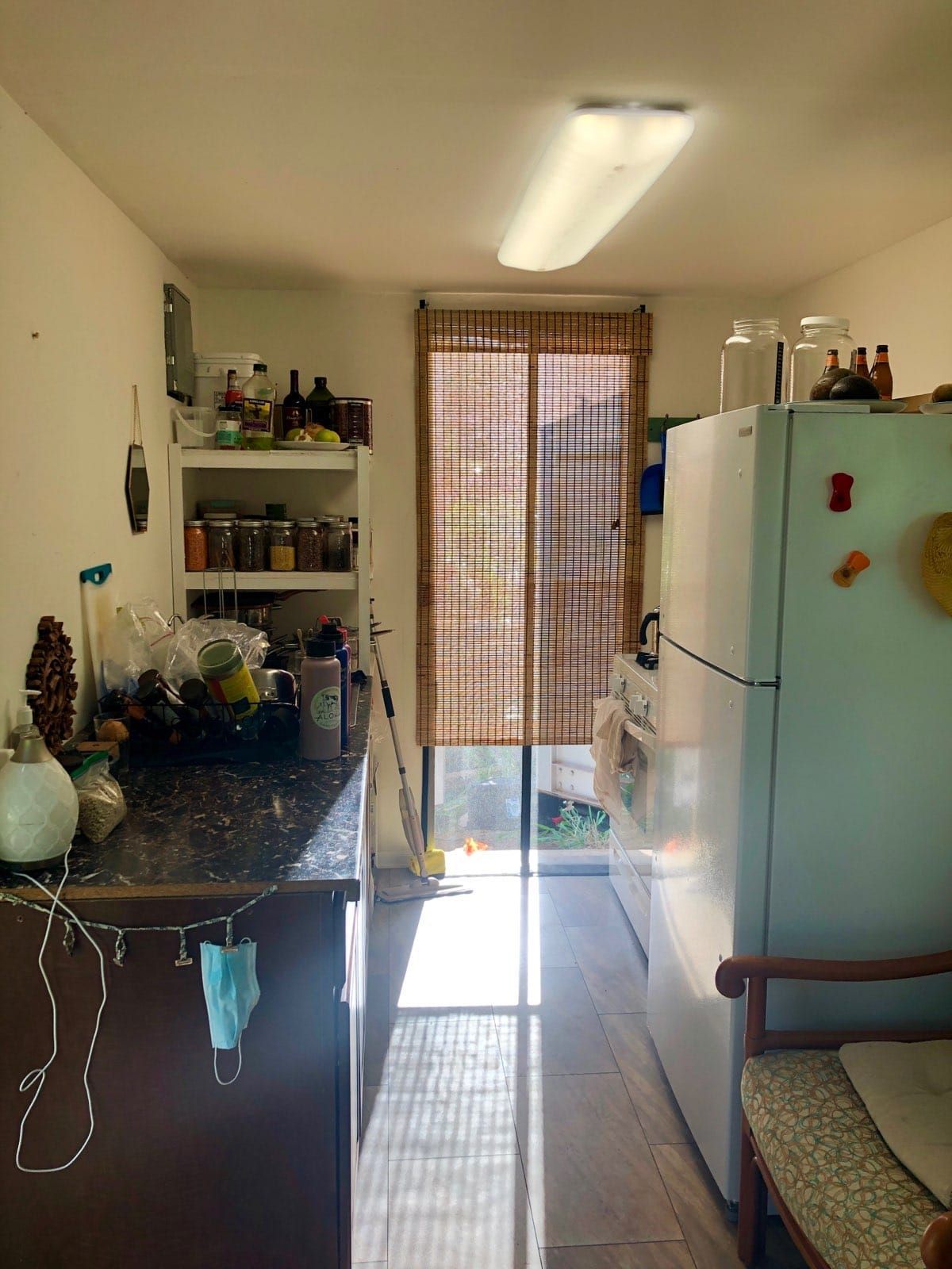 Interior of 20' office is a perfect space for volunteers at the Aloha Animal Sanctuary. 