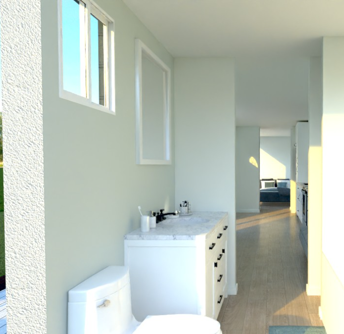 shipping container home toilet
