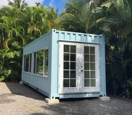 20 ft Custom Shipping Container Space french doors and double windows