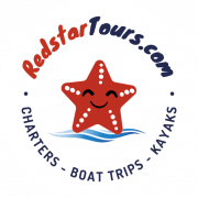 El logotipo de Redstar Tours muestra una estrella de mar con una sonrisa en su cara.