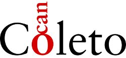 Un logotipo rojo y negro para coleto sobre un fondo blanco.