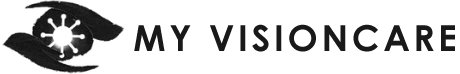 A logo featuring a black abstract eye icon with a star-shaped pupil to the left of the text 