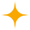 White sparkle icon on a black background