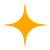 White sparkle icon on a black background