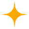 White sparkle icon on a black background