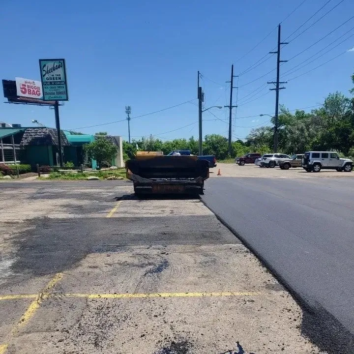 Commerical parking lot asphalt paving, DJs Paving, Canton, MI.