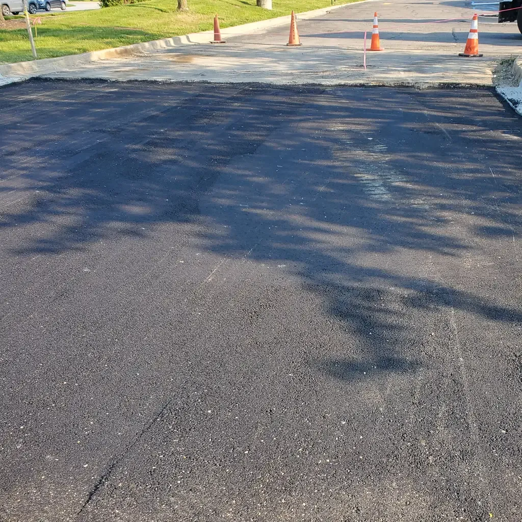 Asphalt paving, parking lot entry path, DJs paving, Canton, MI.