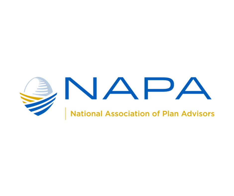 NAPA logo: blue text and symbol with the words “National Association of Plan Advisors”.