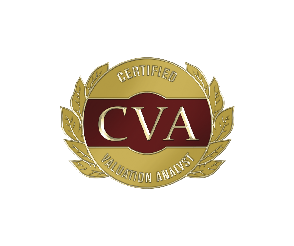 CVA certification emblem: gold, red, laurel wreath, 