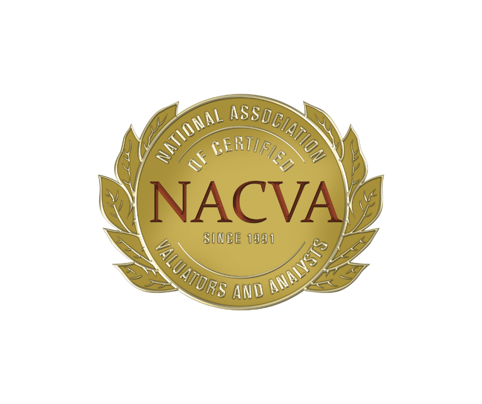 NACVA logo: gold circular emblem with text, 