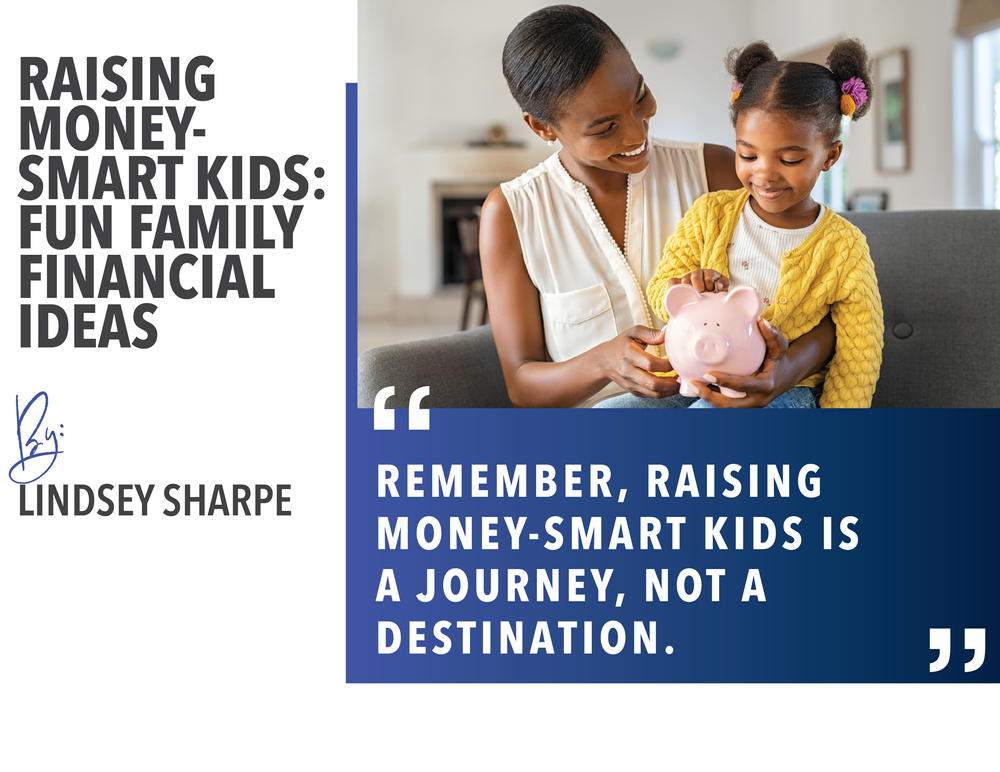 Raising Money-Smart Kids article graphic with two children and a financial quote