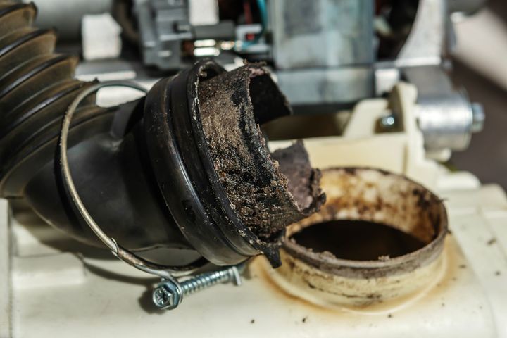 old drain pipe pulled out for inspection