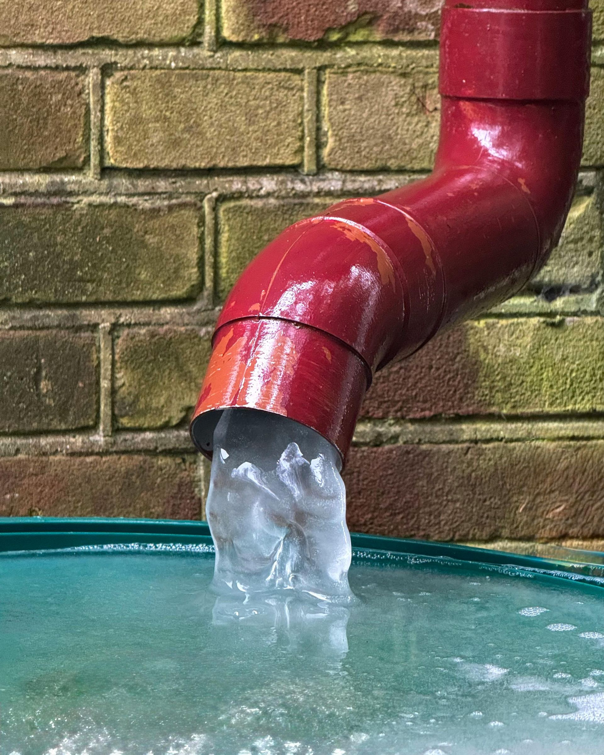 A pipe used for the bathroom of the house