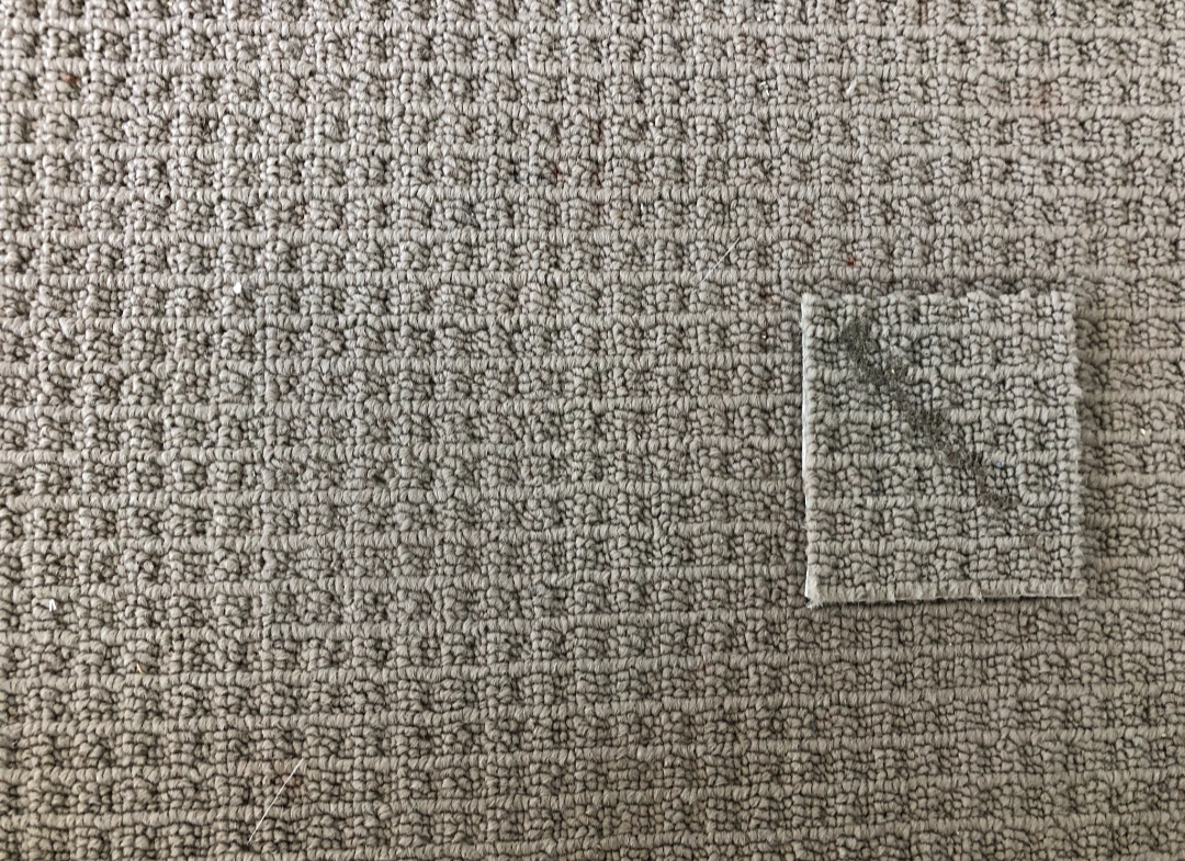 Carpet patch repair, iron burn