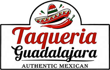 Taqueria Guadalajara logo with sombrero and Mexican flag colors, &ldquo;Authentic Mexican&rdquo; text