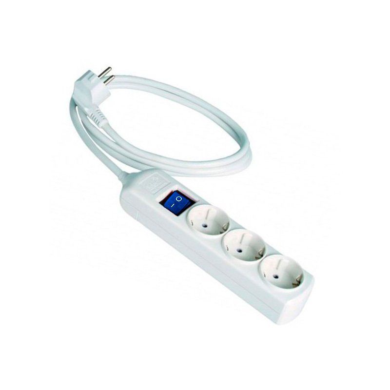 Base de 3 tomas con T.T. e interruptor de 1,5 Mts