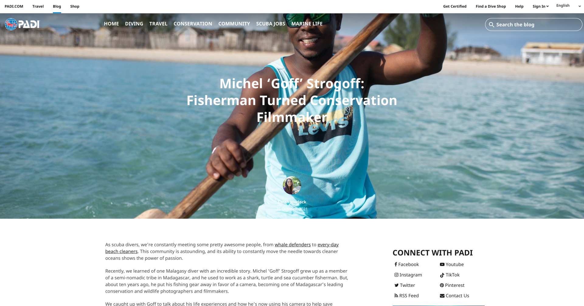 Click here to read the blog Michel Goff Strogoff Q&A with PADI