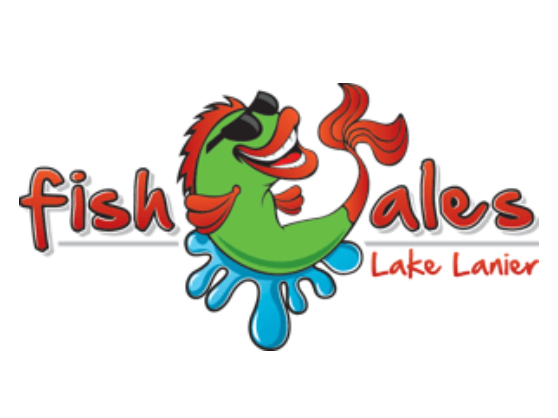 A logo for fish ales lake lanier with a fish on it