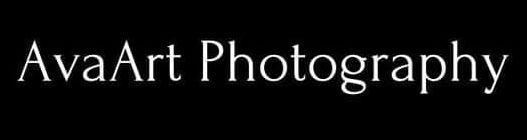 A black background with white text that says avaart photography