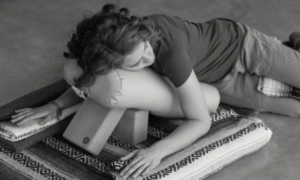 Relax with yoga props