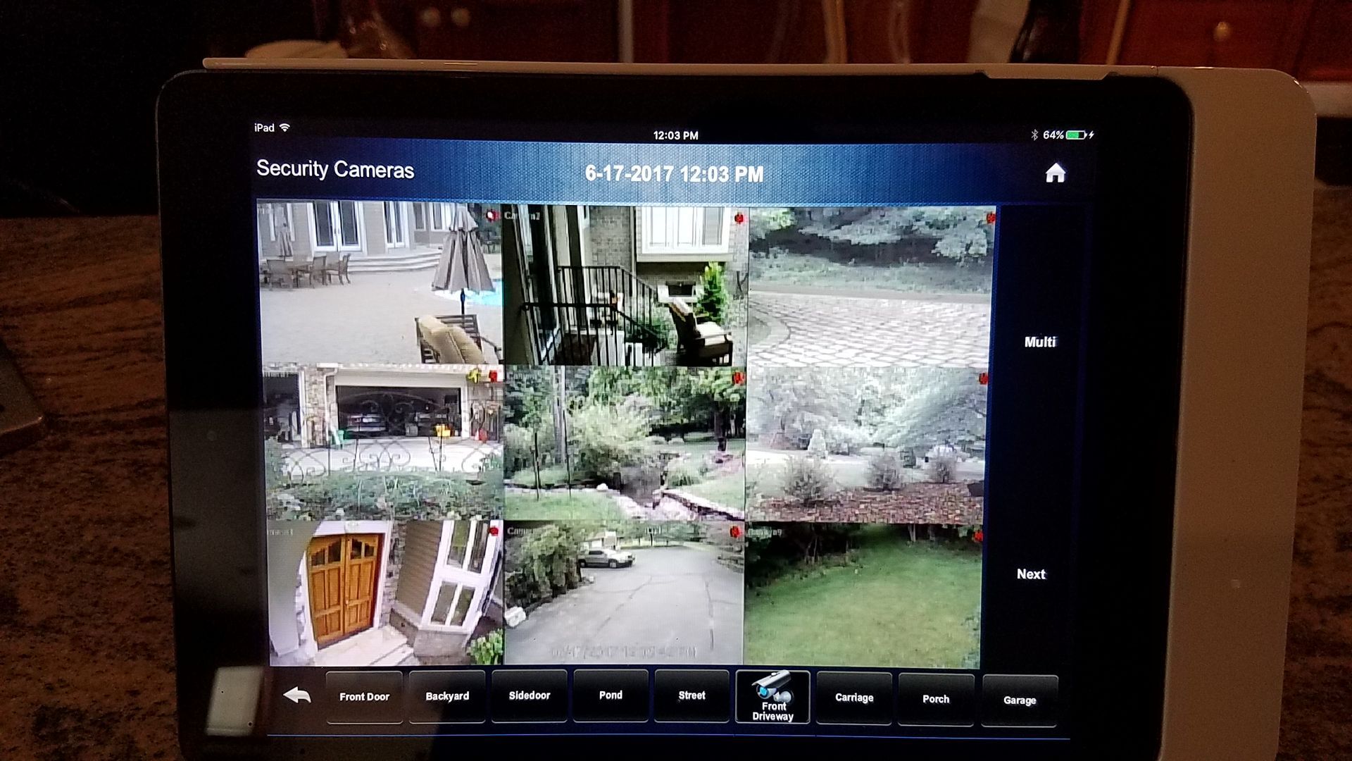 A tablet with a picture of a house on it