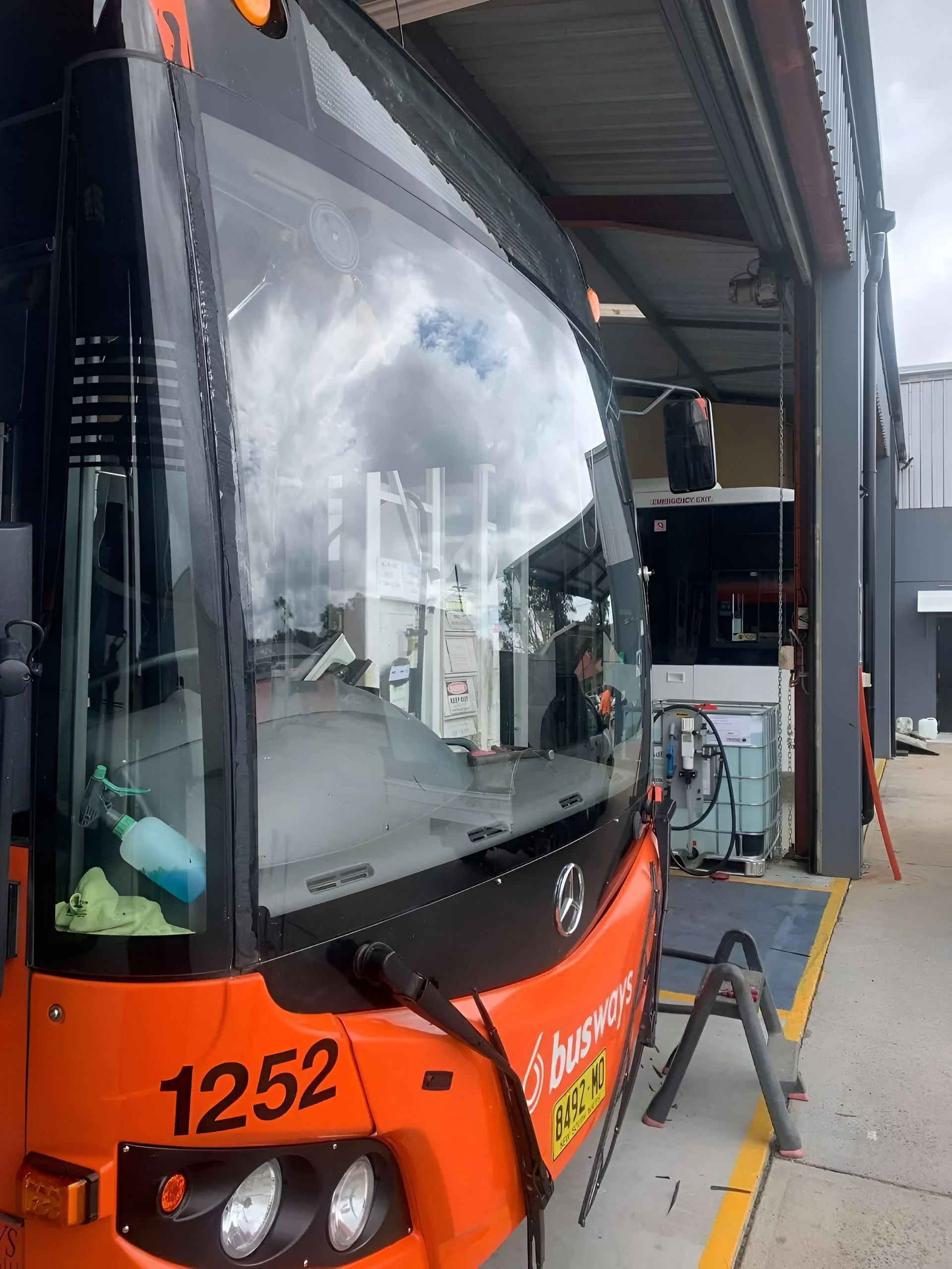 Bus Parked in a Garage — Road Runner Windscreens in South Grafton, NSW