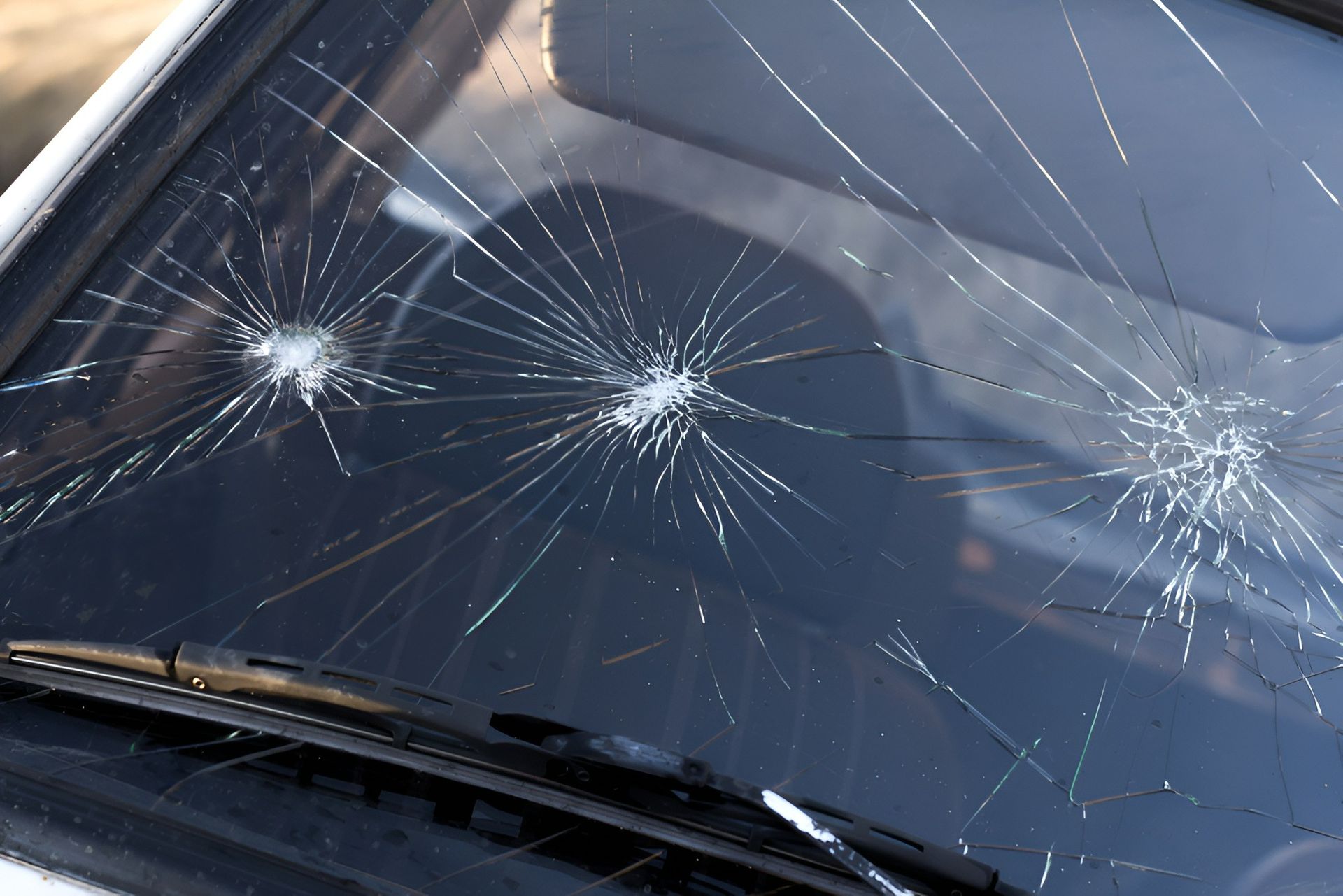 Damaged Windscreen Due To Fallen Rocks — Road Runner Windscreens in South Grafton, NSW