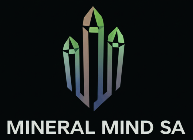 Logotipo: Tres cristales estilizados en colores degradados sobre el texto