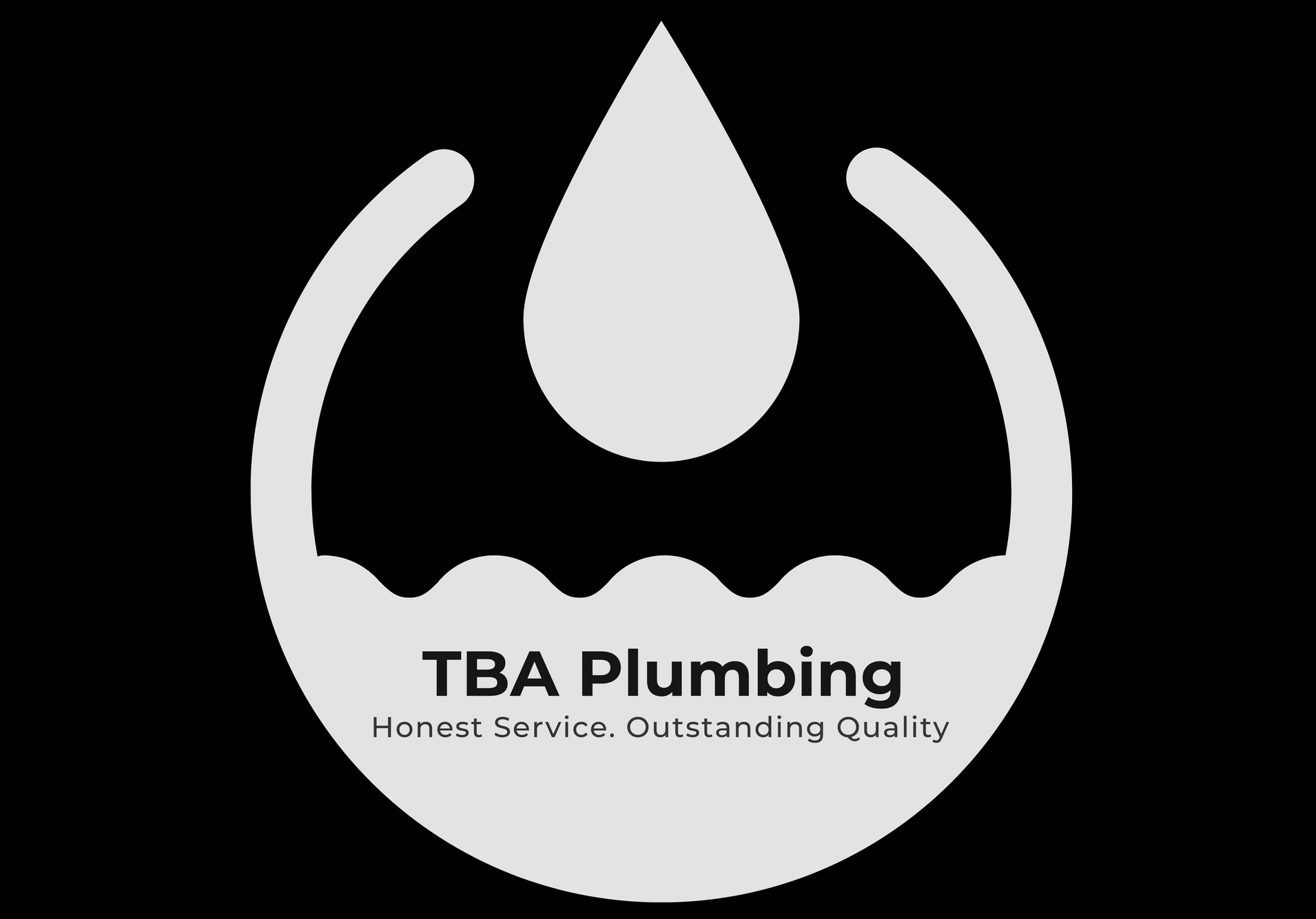 TBA PLUMBING LOGO WHITE ON BLACK