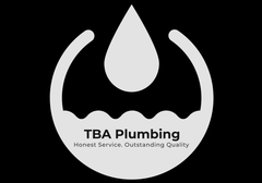 TBA PLUMBING LOGO WHITE ON BLACK
