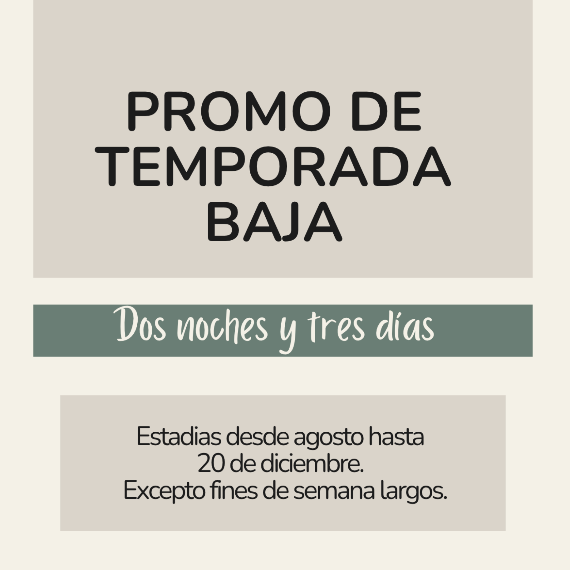 PROMO TEMPORADA BAJA