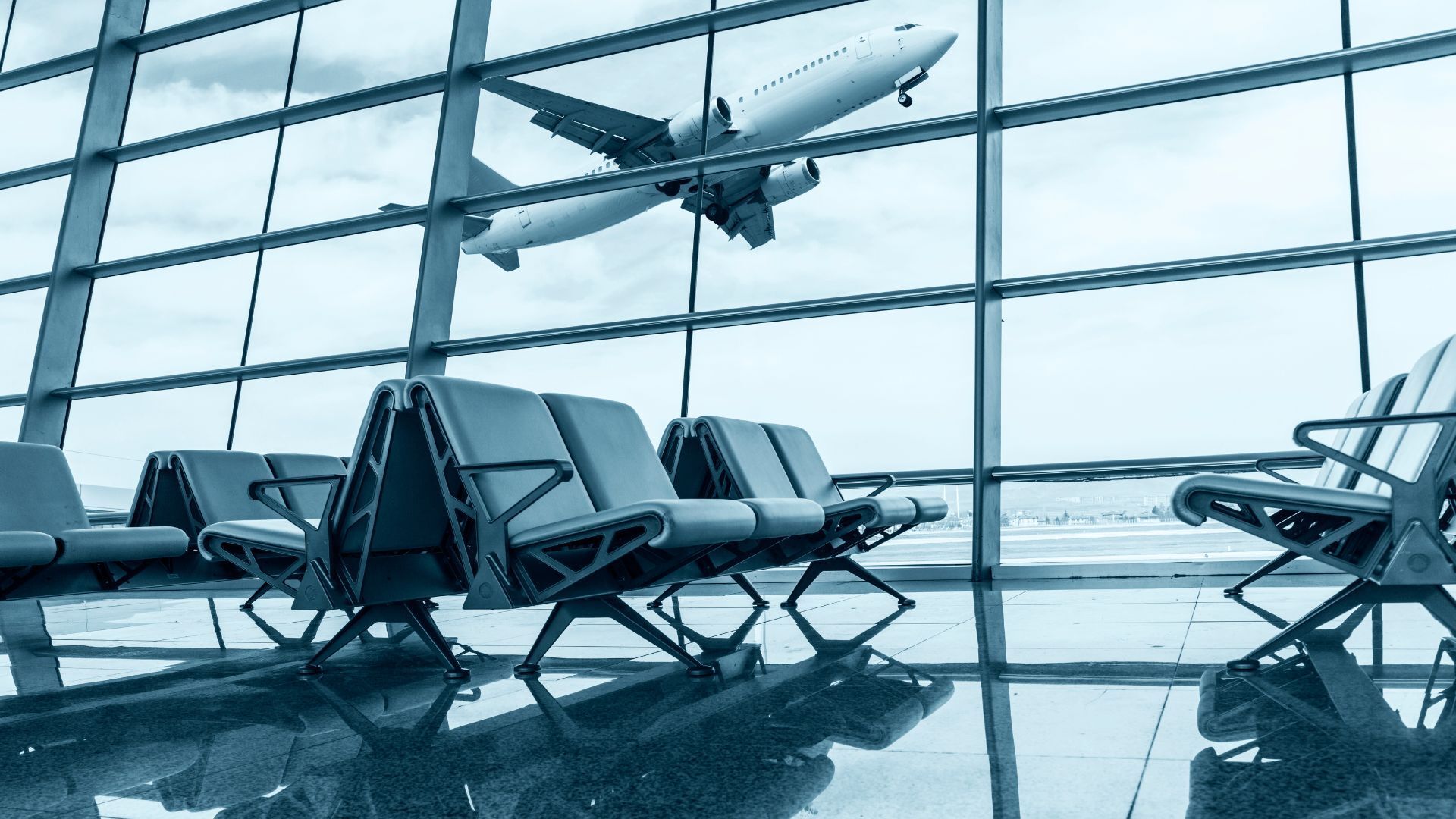 Airport passenger terminal interior — commercial janitorial and custodial services for aviation and transportation hubs