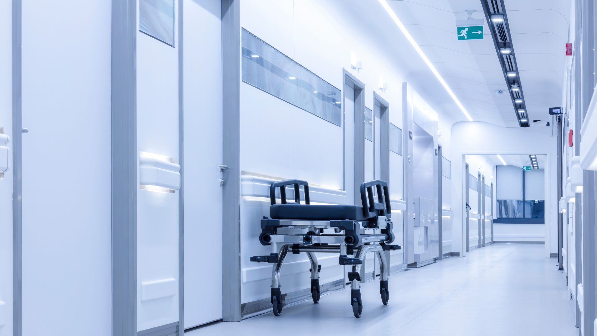 Medical facility corridor — healthcare-grade janitorial and disinfection services