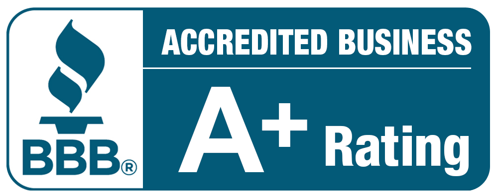 BBB Accredited Business logo: blue flame over the letters