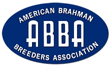 The blue oval logo of the American Brahman Breeders Association with the letters ABBA in white.