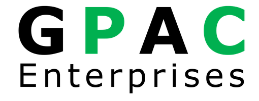 The logo for gpac enterprises is black and green on a white background.