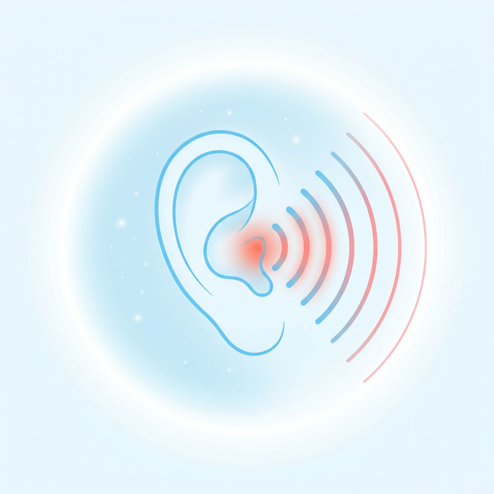 Ilustración conceptual de Tinnitus (Acúfenos)