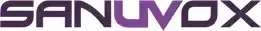 Le mot sanuvox est écrit en lettres violettes sur fond blanc.