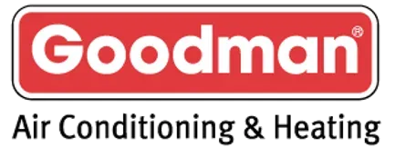 Un logo rouge et blanc pour la climatisation et le chauffage Goodman